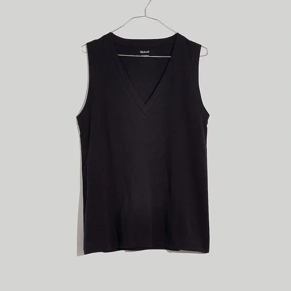 Madewell Whisper Cotton V-Neck Tank MD045 - Picture 4 of 5
